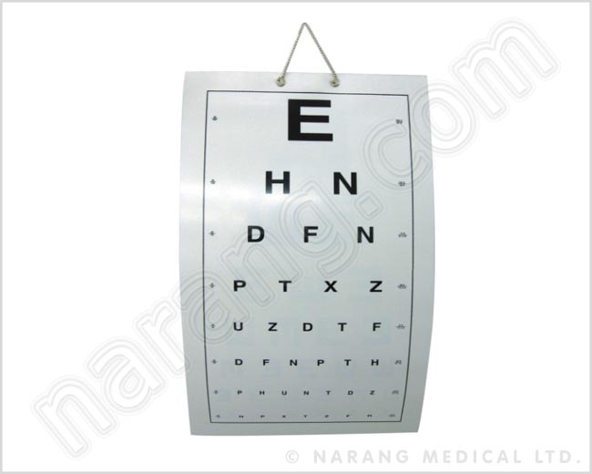 Snellen Chart Single Sided (for literate )