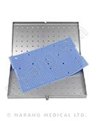 Sterilizing Case For Steam Sterilization 300x220x55mm, Metal With Silicone Finger Mat