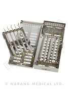 Sterilization Tray, Single Layer, Metal with Silicon Finger Mat
