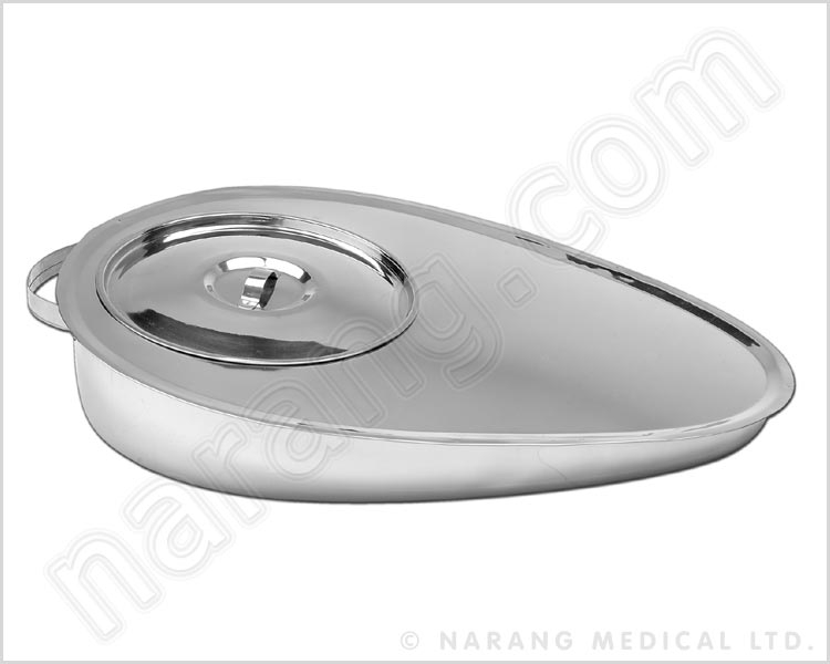 Bed Pan with Lid - Stainless Steel