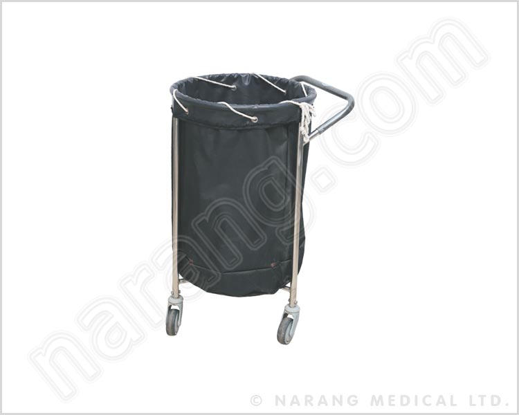 Stainless Steel Double Bag Soiled Linen Trolley 1064B For Hospital