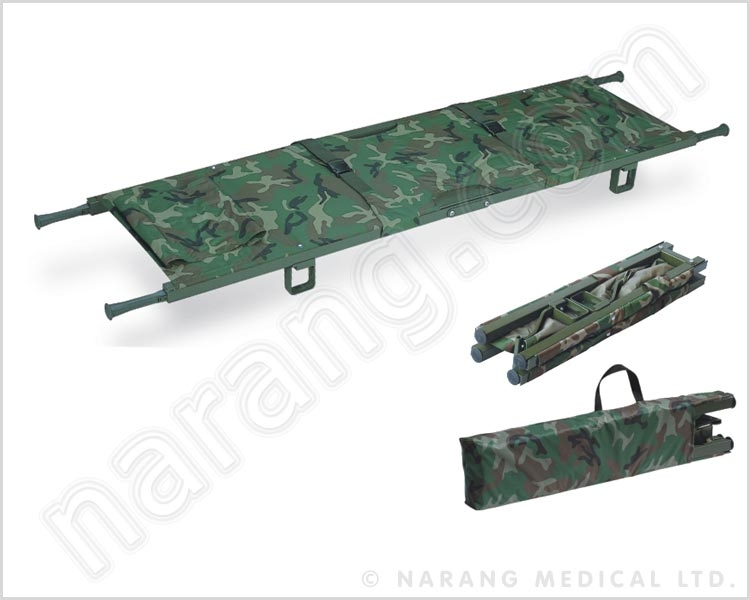 HF5098 - Stretcher Army Double Fold With Telescopic Lifting Handles