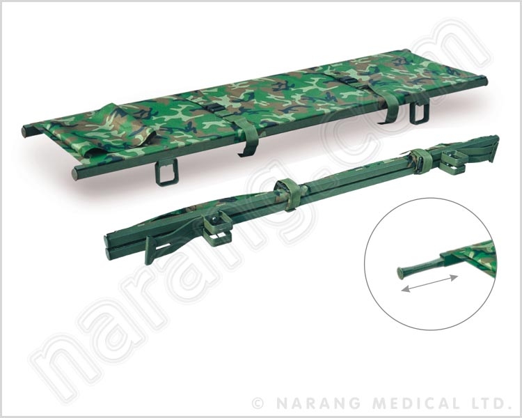 HF5091 - Stretcher Army Single Fold, with Telescopic Lifting Handles