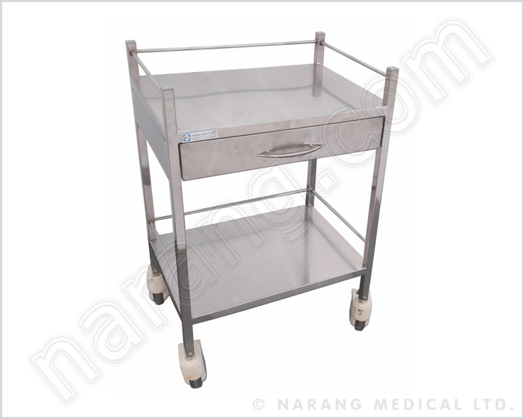 Instrument Trolley SS With Drawer