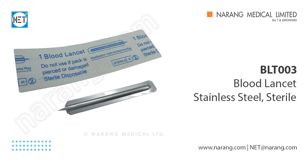 Blood Lancet Stainless Steel, Sterile BLT003 Blood Lancet Stainless
