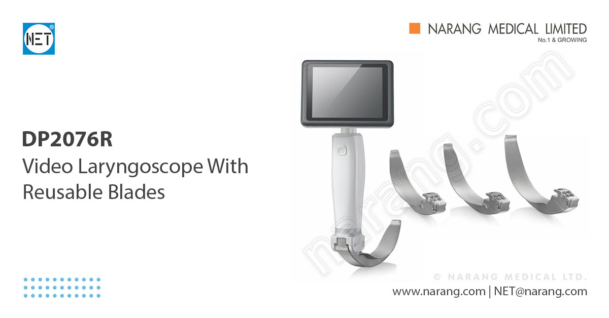 Laryngoscope Vidéo écran Tactile 3.5" - 6 Lames Métal Réutilisables Incluses (choix Taille)