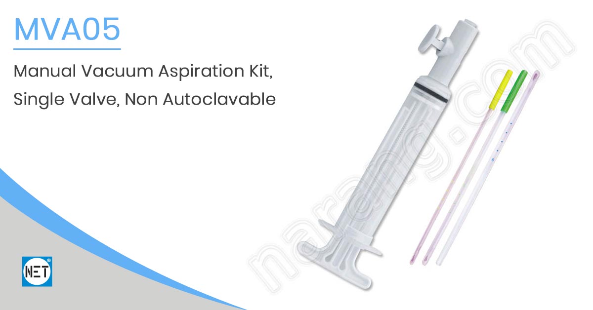 Manual Vacuum Aspiration Kit, Single Valve, Non Autoclavable MVA05