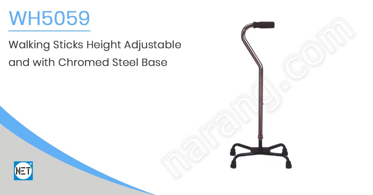Walking Stick Height Adjustable and with Chromed Steel Base WH5059
