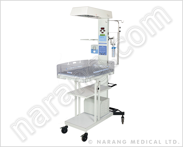 Resuscitation Unit with Fixed Baby Cradle with Microprocessor based temperature controller with 3 modes Skin/Manual/Prewarm Mode